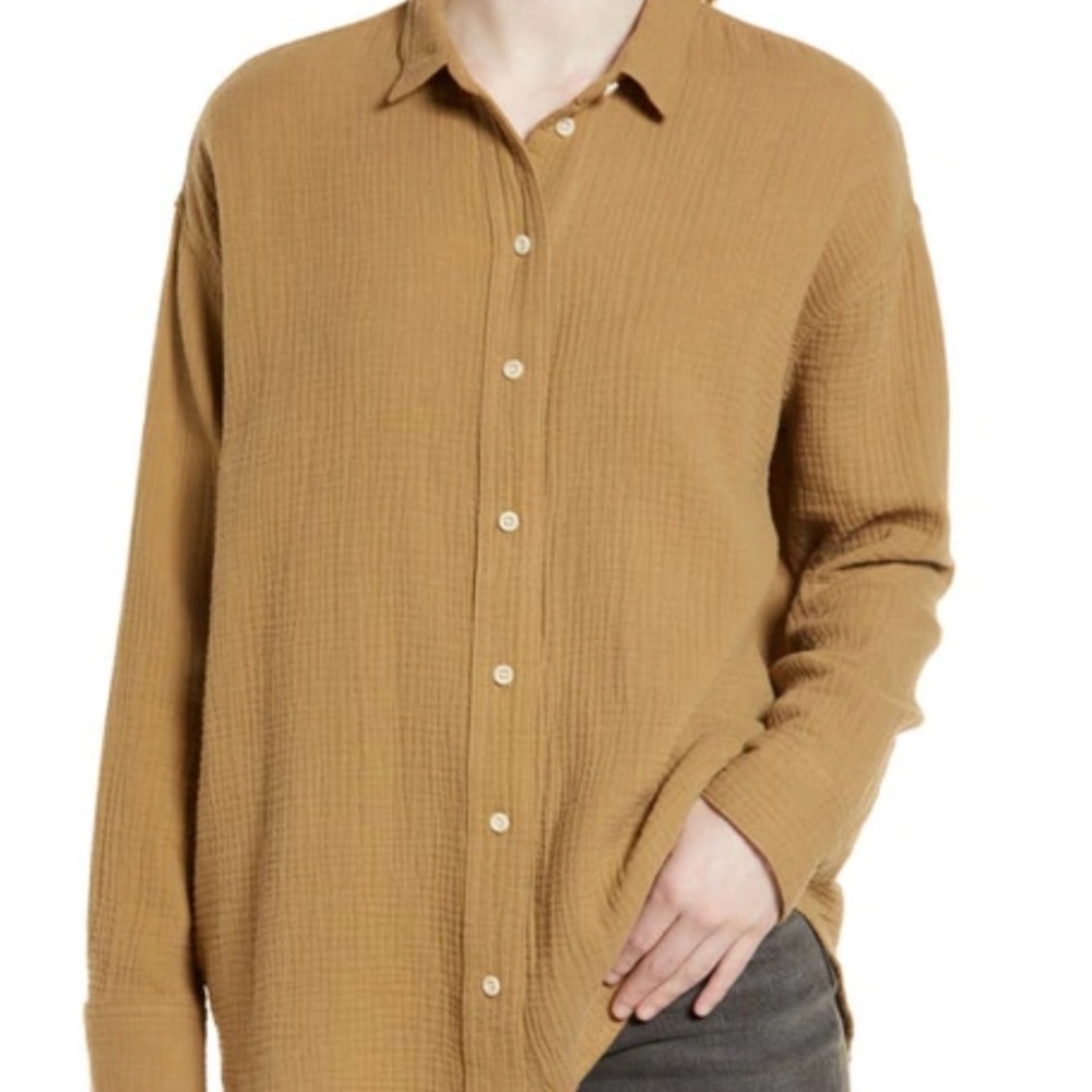 Madewell Lightspun Painter Shirt - Women's Tan Button Down Shirt